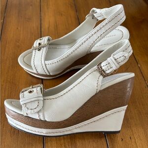 Elegant Cream Wedge Sandals